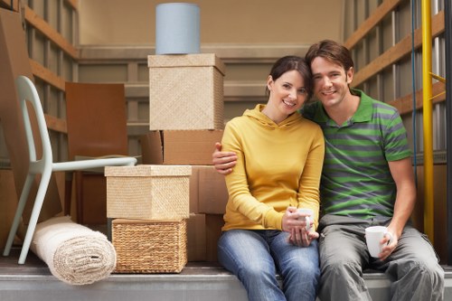 Moving van loading household items for a Colliers Wood relocation