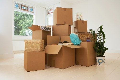 Furniture being loaded into a moving van in Colliers Wood