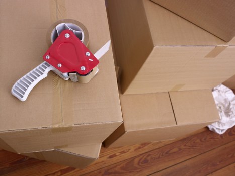Furniture and boxes being organised for a Colliers Wood relocation